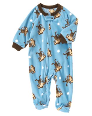 Monkey Microfleece Sleeper One-Piece