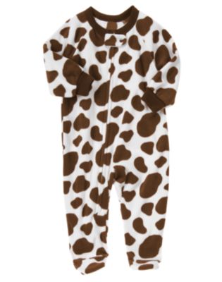 Cow Microfleece Sleeper One-Piece