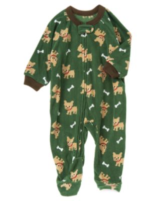 Puppy Bone Microfleece Sleeper One-Piece
