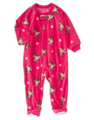 Monkey Microfleece Sleeper One-Piece