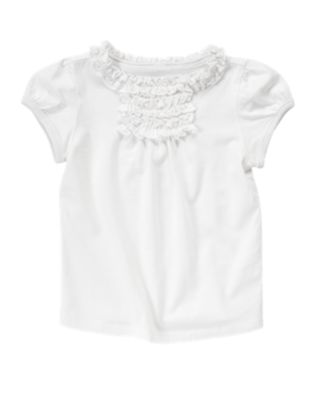 Ruched Ruffle Tee
