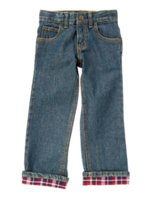 Plaid Cuffed Jean