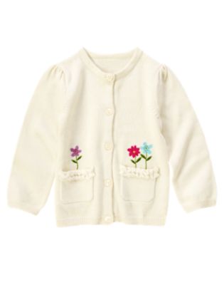 Flower Embroidered Pocket Cardigan