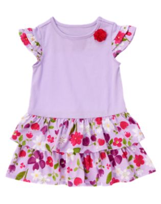 Rosette Floral Knit Dress
