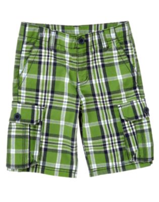 Plaid Canvas Cargo Short