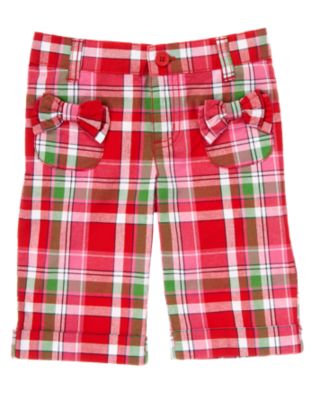 Bow Plaid Bermuda Short