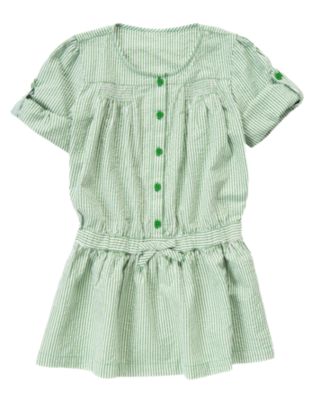 Stripe Seersucker Shirt Dress