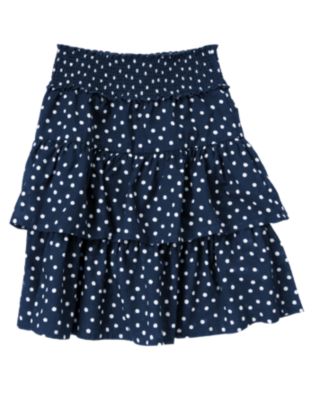 Dot Tiered Gauze Skirt