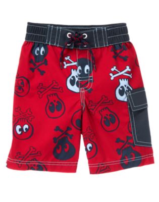 Skull & Crossbones Swim Trunk