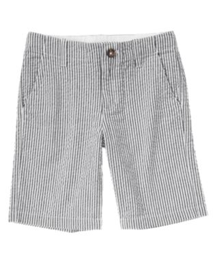 Stripe Seersucker Short