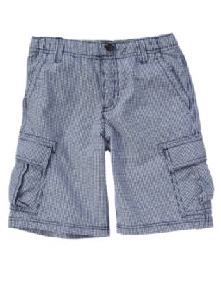 Checked Canvas Cargo Short