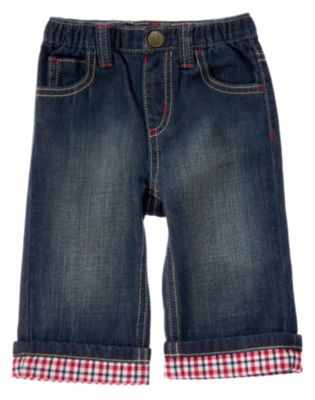 Plaid Cuffed Jean