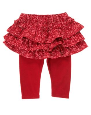 Dot Ruffle Skirted Legging