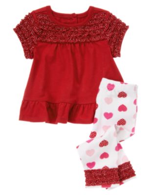 Ruffle Heart Two-Piece Set