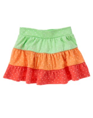 Dot Colorblock Knit Skort
