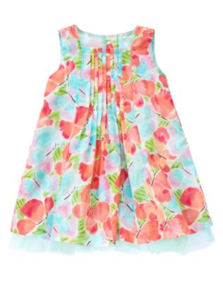 Butterfly Floral Voile Dress