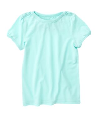 Button Puff Sleeve Tee
