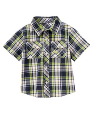 Button Pocket Plaid Shirt