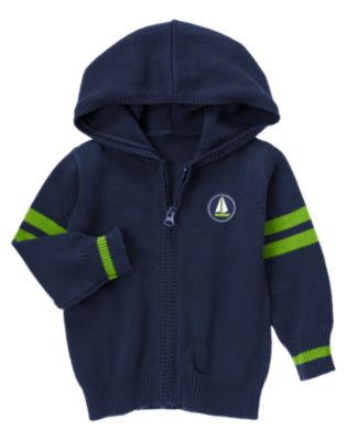 Sailboat Hooded Zip Sweater