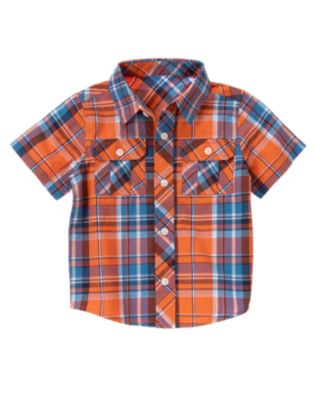 Button Pocket Plaid Shirt