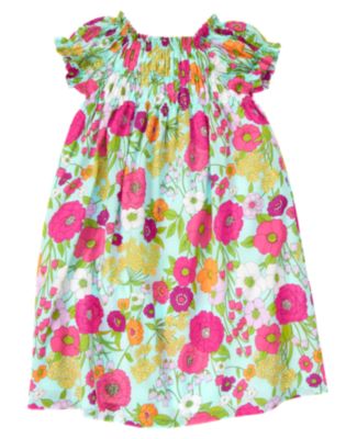 Smocked Floral Dress