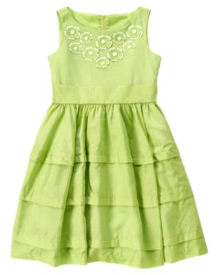 Gem Flower Tiered Dress