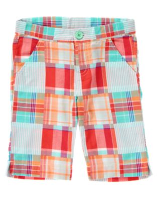 Plaid Patchwork Bermuda Short