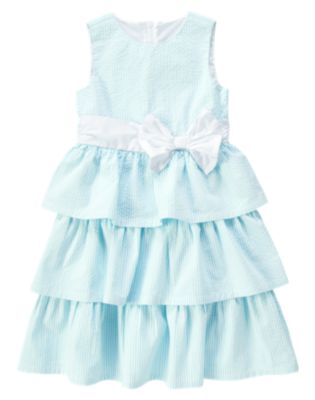 Bow Stripe Seersucker Dress