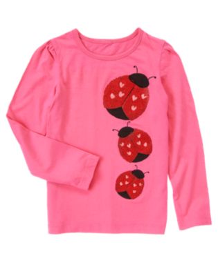 Sparkle Hearts Ladybug Tee