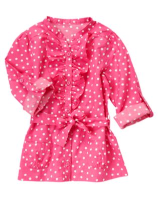 Ruffle Dot Belted Top