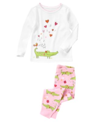 Sweet Alligator Two-Piece Pajama Set