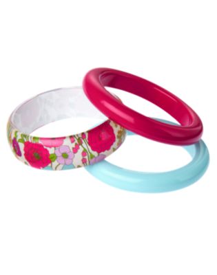 Floral Bangle Bracelet 3-Pack