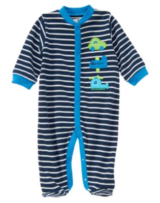 Tiny Traveler Stripe Footed One-Piece