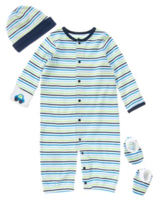 Stripe Convertible Gown 3-Piece Set