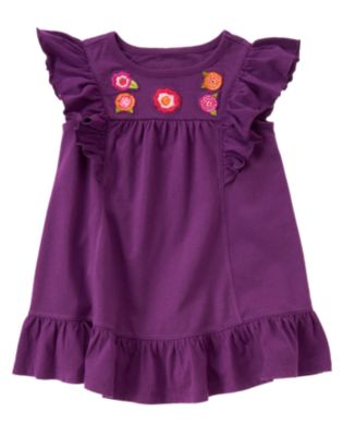 Flower Embroidered Knit Dress