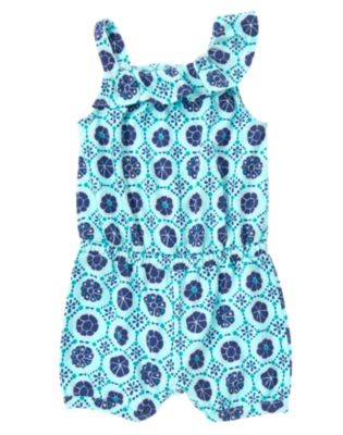 Tile Print Knit Romper