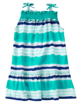 Stripe Smocked Knit Dress