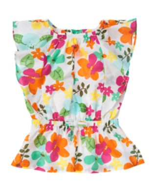 Tropical Flower Caftan Top