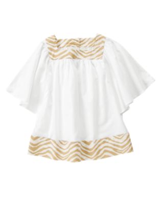 Zebra Trim Caftan Top