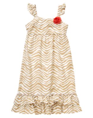 Rosette Zebra Stripe Dress