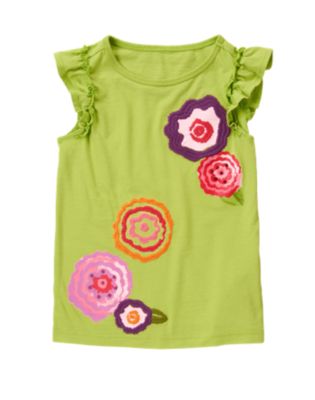 Sequin Flower Flutter Top