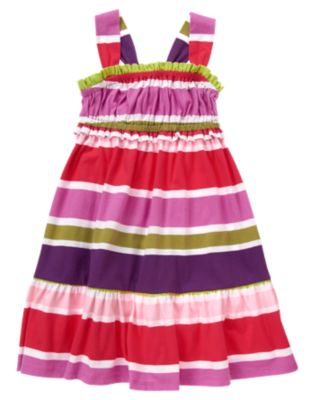 Ruffle Stripe Knit Dress