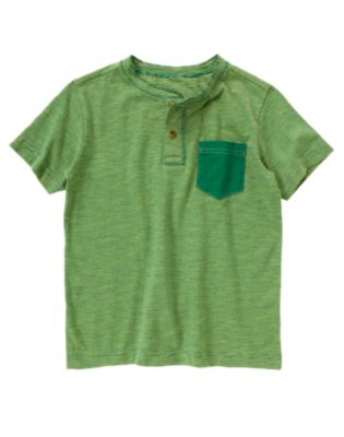 Stripe Pocket Henley Tee