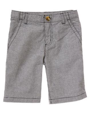 Checked Canvas Short