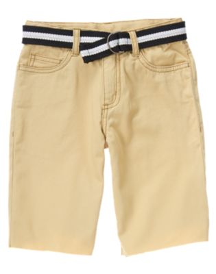 Belted Cutoff Khaki Short