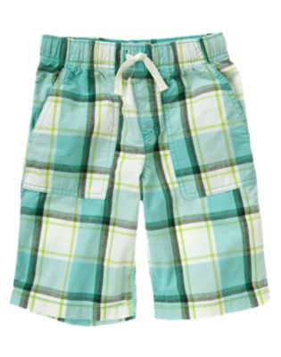Drawstring Plaid Short