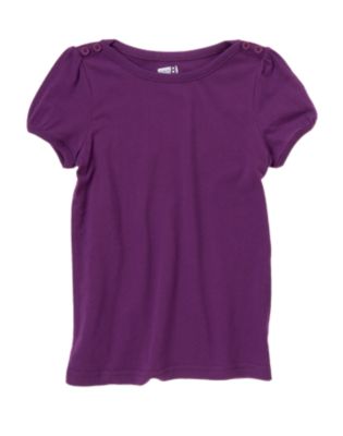 Button Puff Sleeve Tee