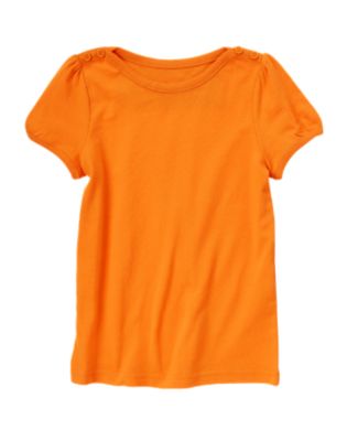 Button Puff Sleeve Tee