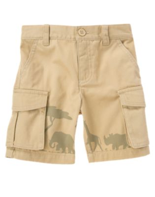 Safari Animal Khaki Cargo Short