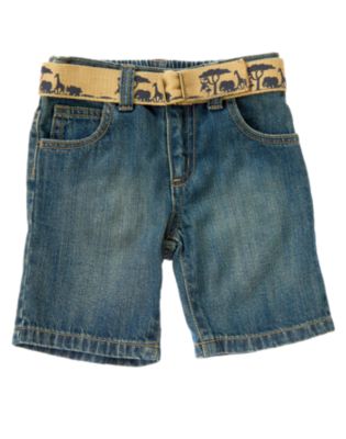 Jungle Safari Belted Denim Short